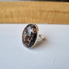 Turritella Agate Gemstone Ring 925 Sterling Silver Free Shipping Ring PG5530