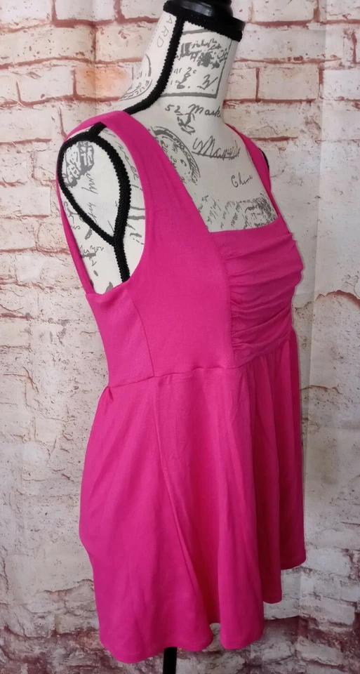 Boston Proper Top S Pink Stretch Rayon Babydoll Tank Shirt Blouse Women's Small - Image 4 of 4