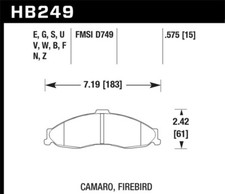 Hawk HPS Street Brake Pads for Camaro / Firebird