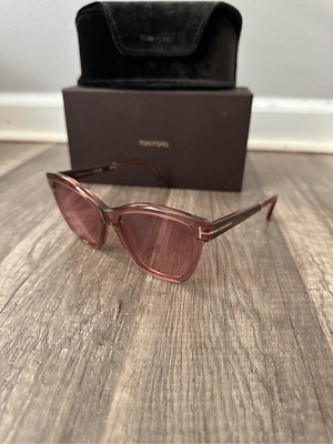 NWT TOM FORD LUCIA PINK TRANSPARENT ACETATE SUNGLASSES $495 