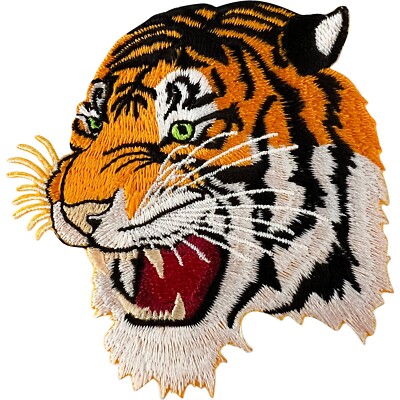 Tiger bestickt Patch Bügelbild Kleidung Tier Handwerk Stickerei Aufkleber Abzeichen