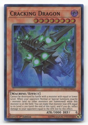 Yugioh Cracking Dragon Super Rare 1st Edition COTD-EN014 NM