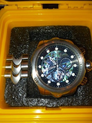 Invicta Reserve Men's Quartz Chronograph 100m Silver Steel Watch w/ Box