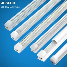 ETL T8 LED Shop Light Fixture 2FT 3FT 4FT 5FT 6FT 8FT 5000K 6000K Linkable Tubes