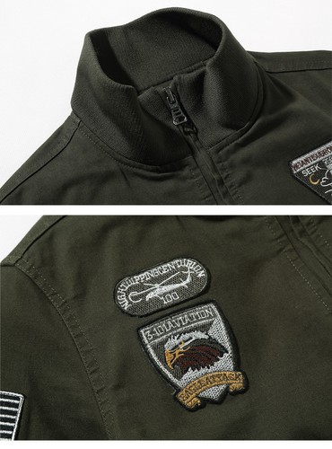 Army Men's MA-1 Bomber Jacket Military Pilot Flight Fly Outdoor Casual Work Coat - Picture 17 of 45