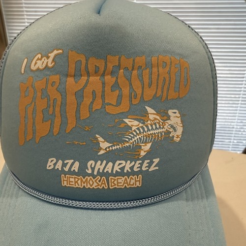 Truckermütze Kappe I got Pier Pressured Baja Sharkeez Hermosa on Lite blau Schaumstoff gebraucht, in einwandfreiem Zustand - Bild 2 von 10