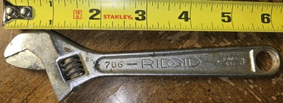 #ad RIGID 706 ADJUSTABLE CRESCENT WRENCH 6quot; $12.99