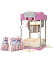 Cornrush Popcorn Machine 4 OZ Vintage Theater Popcorn Maker with Nonstick Kettle
