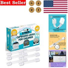 Booboo 6 Pack Child Safety Strap Locks - Easy Installation, No Tools