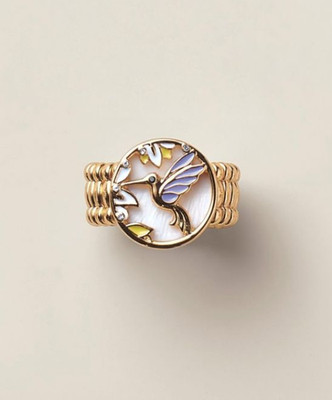 Avon Studio 1886 Spring Botanica Stretch Ring-Hummingbird-New In Box