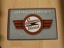 SIMSON DIENST VERTRAGSWERKSTATT - Blechschild, Werbeschild