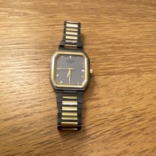 Rotary Men’s Quartz Analogue Watch Black Dial Date Two-Tone Square Ref 5659