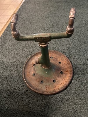 1 Sunbeam Rain King H-3 Lawn Garden Sprinkler Cast Iron, Green vtg