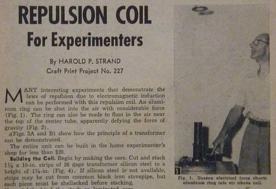 Repulsion Coil *Mad* Science Fair Stunts 1955 HowTo build PLANS