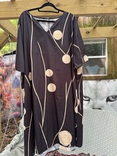 SHEIN 5XL Plus Black Tan Dress V Neck Plus