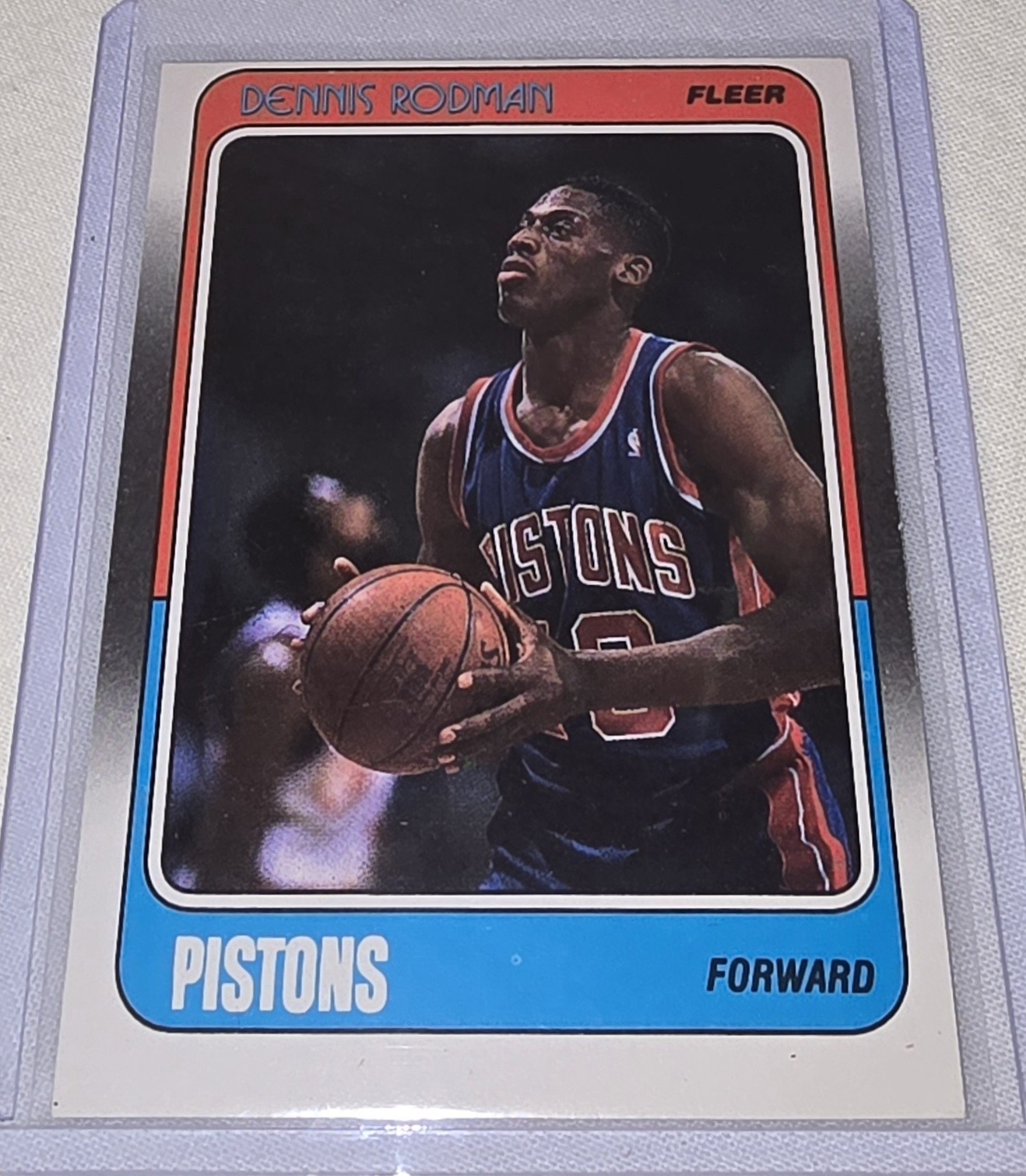 1988-89 Fleer Basketball Card # 43 Dennis Rodman RC - Detroit Pistons (NM)