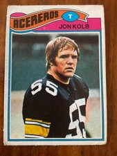 1977 Topps MEXICAN #341 Jon Kolb rookie card (RC) of the Pittsburgh Steelers. rookie card picture