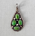 Sterling Silver & Green Turquoise Pendant Tom Yazzie Navajo;A640 — photo 1