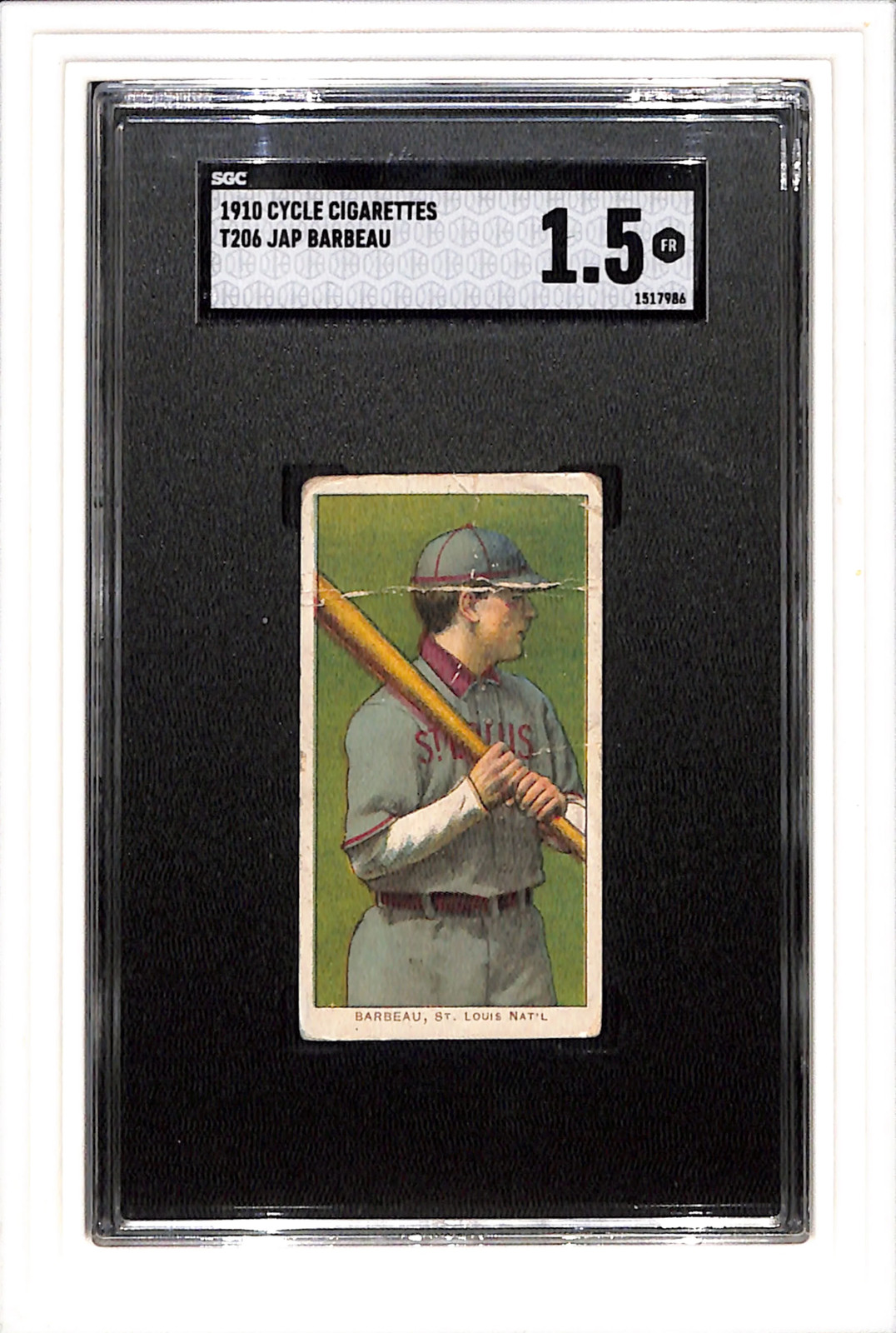 1910 Cycle Cigarettes T206 Barbeau, Jap SGC 1.5 SN 1517986