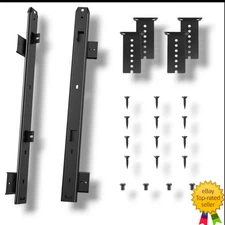 18in Black Keyboard Drawer Slides Heavy Duty Ball Bearing Cabinet Rails