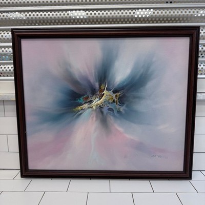 Original Oil Painting Abstract Expressionism Art Framed & Signed