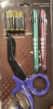 MEUUT 3 Pack Medical Scissors  Penlights w/ AAA Batteries Nurse Set