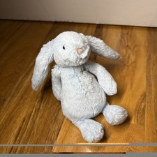 Jellycat Bashful Bunny Plush Toy with Rattle Blue, Small
