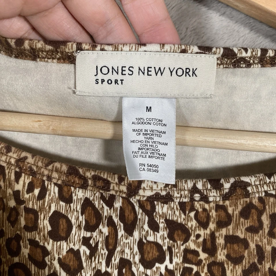 Jones NY Sport Leopard Print Tank Top Womens M Sleeveless Career Casual Layering - Image 3 of 4