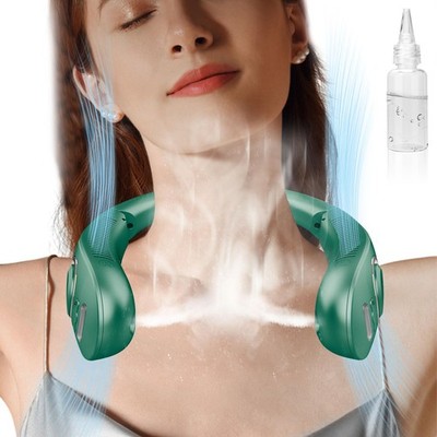 Misting Neck Fan that Blows Cold Air, USB-C Recargable 4-9H Long Life, 360° A...