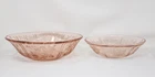 2 Federal Depression Glass Pink Sharon Cabbage Rose Serving Bowls 10-1/4" -8-1/2