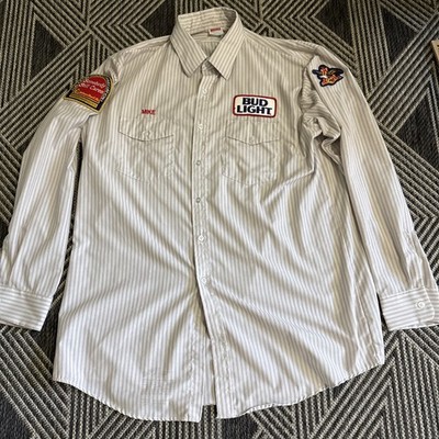 VTG 70s Budweiser Uniform Employee Shirt Patches Anheuser Busch Beer Bud Light