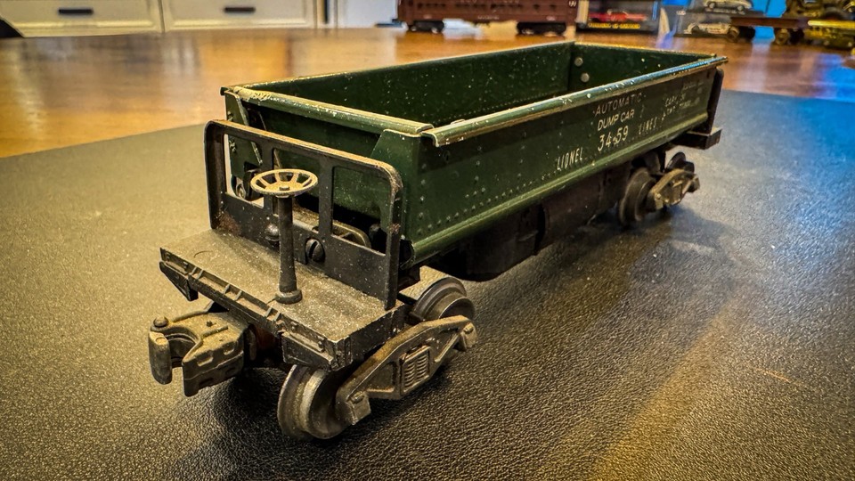 Vintage Postwar Lionel 3459 Green Automatic Dump Ore Car – O Gauge w ...