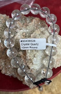 10 Mm Round Crystal Quartz Adjustable Bracelet