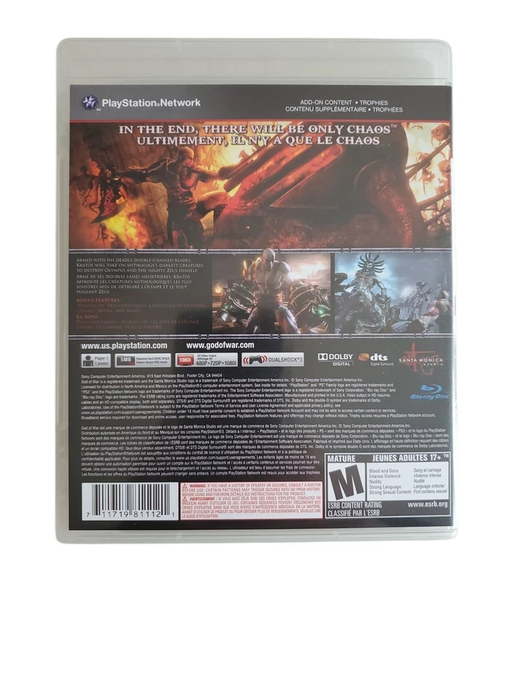 God of War 3 (God of War III) PS3, 2010 - Like New-Complete CIB- Mint Condition - Image 2 of 3