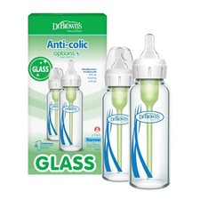 Dr. Brown's Anti-Colic Options Narrow Glass 8 Ounce, 2 Pack, Clear