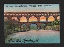 Poster Briefmarke Schweizer Lindt Sprüngli Nr. 440: Frankreich, Pont-du-Gard (1927)
