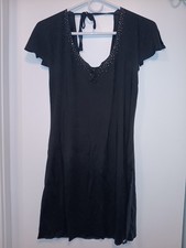 Express Black Summer/Spring Mini Dress 🌞 with Sparkly Front Rhinestone Accent