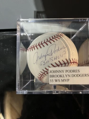 Autographed Baseball Ball Johnny Podres 55 WS MVP. JSA Authenticated