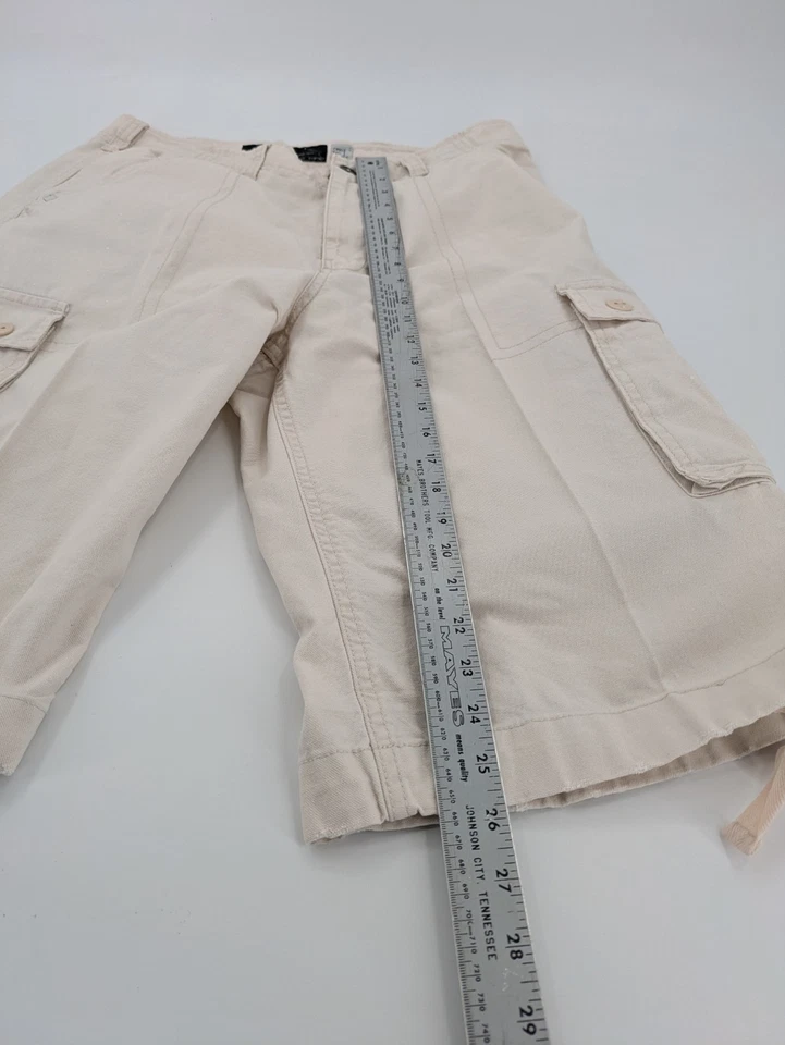 Pantalones Cortos Carga Rocawear Talla 34 Sueltos Beige Pierna Ancha Hip Hop Cuadrados Años 90 Y2K De Colección Foto 2 de 4
