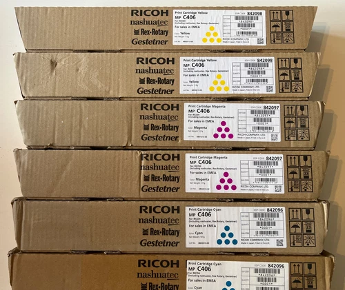 RICOH MP C406 TONER CARTRIDGES x8 842095 842096 842097 842098 - 2 Full Sets - Picture 3 of 10