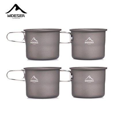 Widesea Camping Mug Outdoor Coffee Tea Aluminum Cup Tourism Tableware Picnic Coo