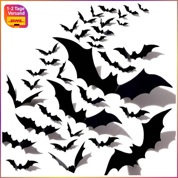 3D FledermäUse Deko 48 StüCk Halloween Gruselige Gothic Dekoration-image