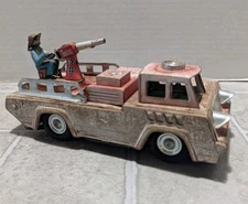 Fire Department Fire Truck Tin Friction Toy Car Made in Japan Vintage