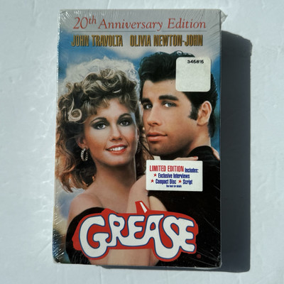Grease (VHS 1998,20th Anniversary Edition) Brand NEW Factory SEALED! CD & Script