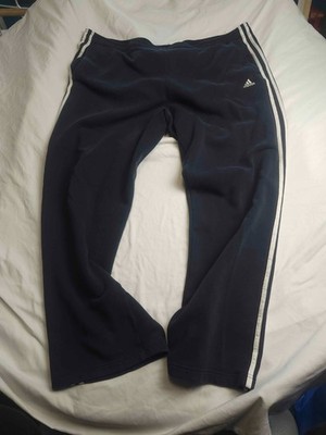 Adidas Track Pants Mens Size XL Black Fleece 3-Stripe Baggy Athleisure Retro Y2K