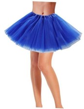 Women's Teen Adult Tutu Skirt Elastic Tulle Tutu Skirt Women Short Dance A-blue