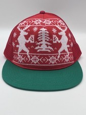 Christmas Reindeer Trucker Hat LED Cap Red Green Snapback LIGHT UP HOLIDAY NEW