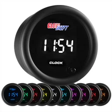 GlowShift 52mm 10 Color Digital Clock Gauge Kit