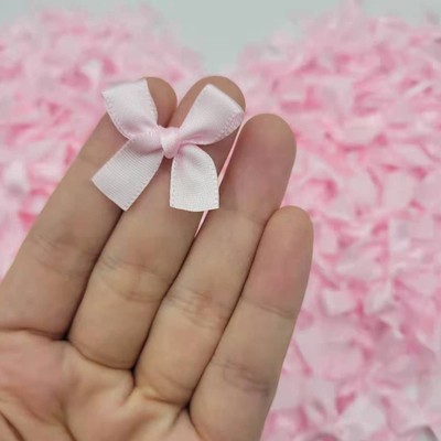 30 Pcs Light Purple Mini Ribbon Bows - Pearl Flower Sewing Appliques For DIY Crafts And Wedding Decor