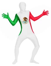 Full Body Spandex World Cup Zentai Suit - Mexico Flag Design Bodysuit Costume